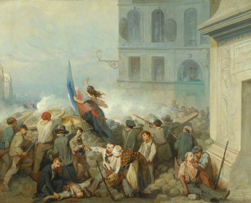 The Barricade At Porte St Denis, Paris 1848 — Nicolas Edward Gabé