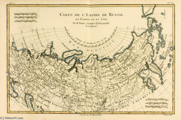 Map Of The Russian Empire, In Europe And Asia, From 'atlas De Toutes Les Parties Connues Du Globe Te — Rigobert Bonne (charles Marie Rigobert Bonne)