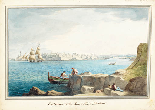 Entrance To The Zuarantine Harbour — Luigi Mayer