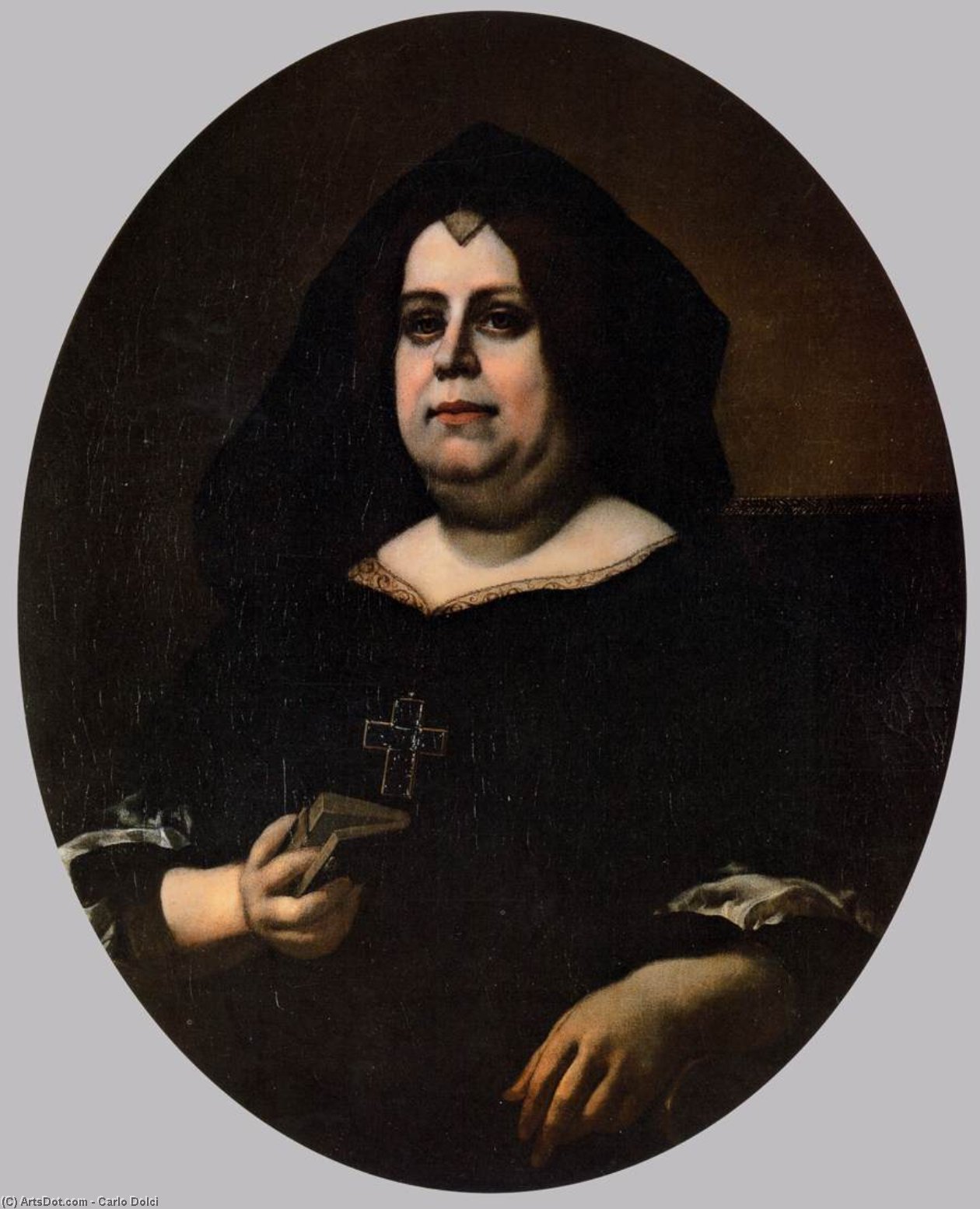 Portrait Of Vittoria Della Rovere In Widow's Weeds — Carlo Dolci