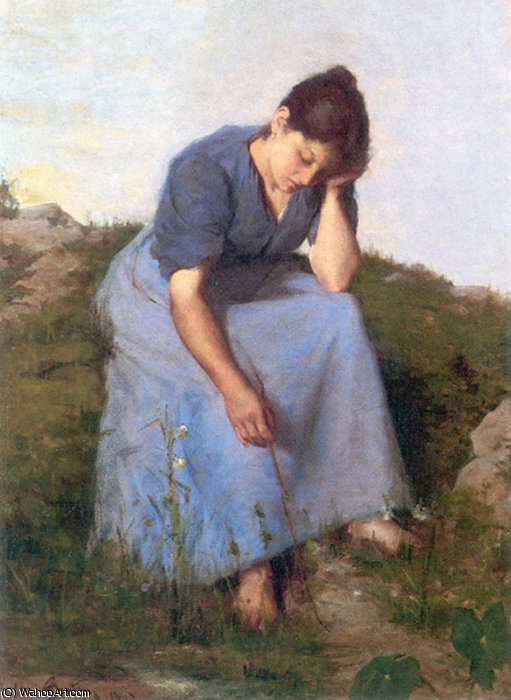 Young Woman In A Field — Jules Adolphe Aimé Louis Breton