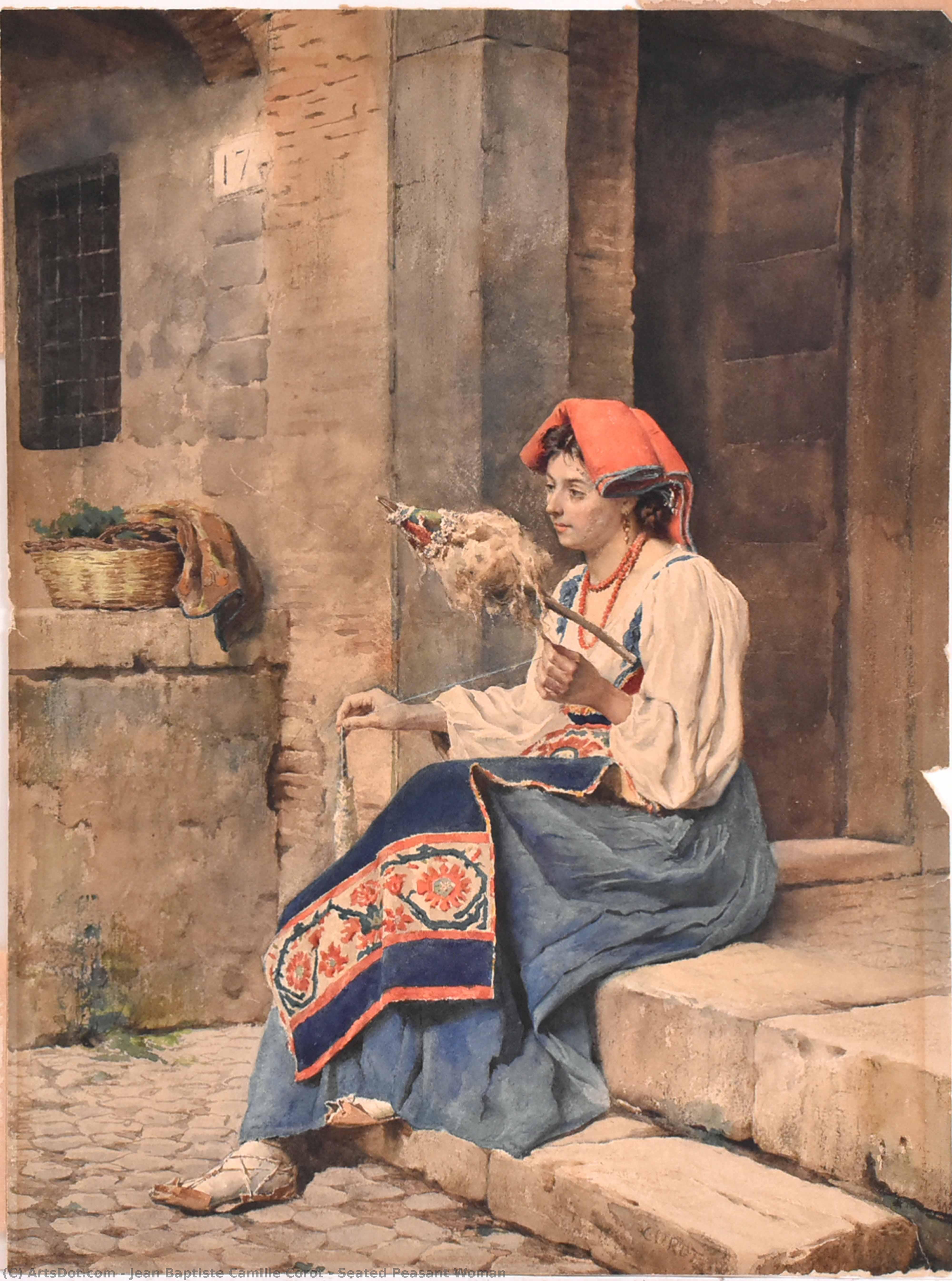 Seated Peasant Woman — Jean-baptiste-camille Corot