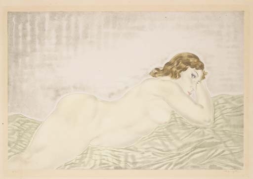 Nu Allongé, Planche De L'album Femmes — Léonard Tsuguharu Foujita