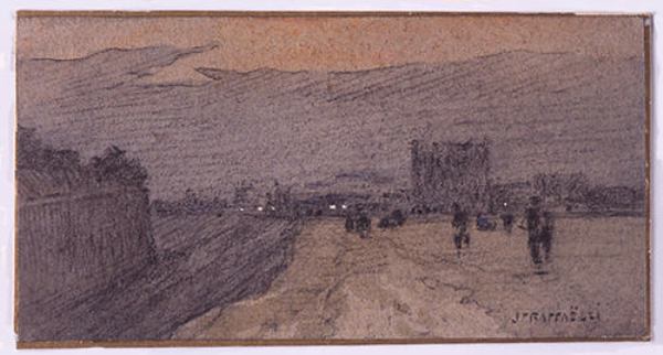 Landscape With Road Approaching The City — Jean-françois Raffaelli