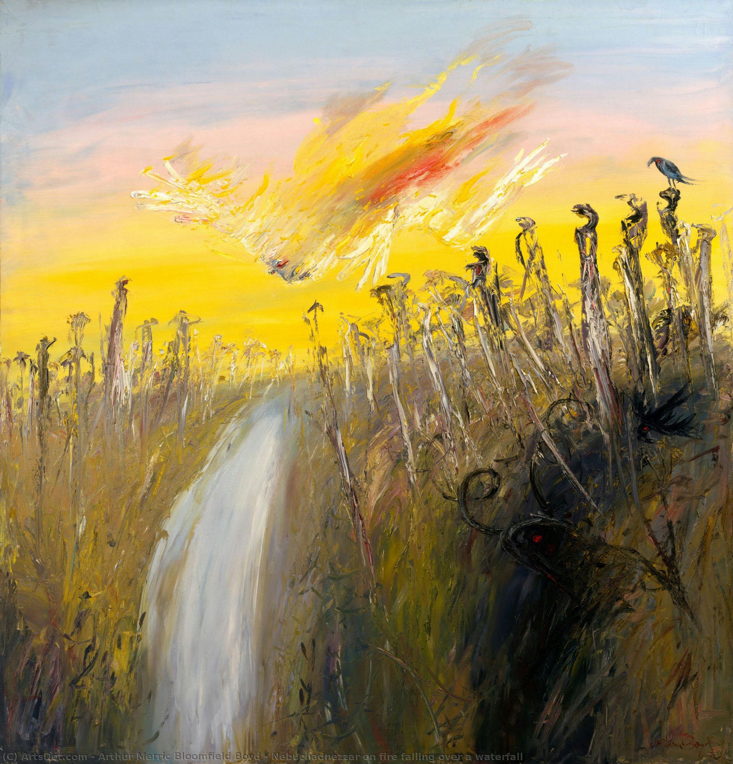 Nabucodonosor En Llamas Cayendo Por Una Cascada — Arthur Merric Bloomfield Boyd