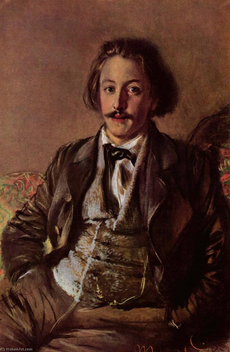 Deutsch Porträt Des Paul Heyse English Portrait Of Paul Johann Ludwig Von Heyse Русский Портрет Пауля Хейзе — Adolph Von Menzel