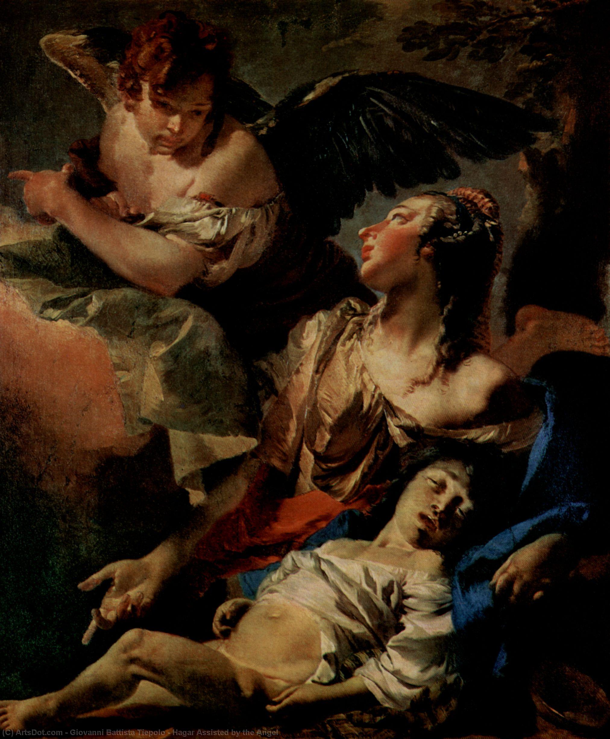 Hagar Assisted By The Angel — Giambattista Tiepolo