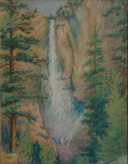 Sketch At Yosemite Upper Falls, (painting) — Mary Agnes Yerkes