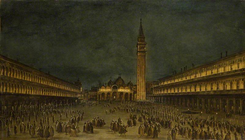 A Night Procession In The Piazza San Marco — Francesco Lazzaro Guardi