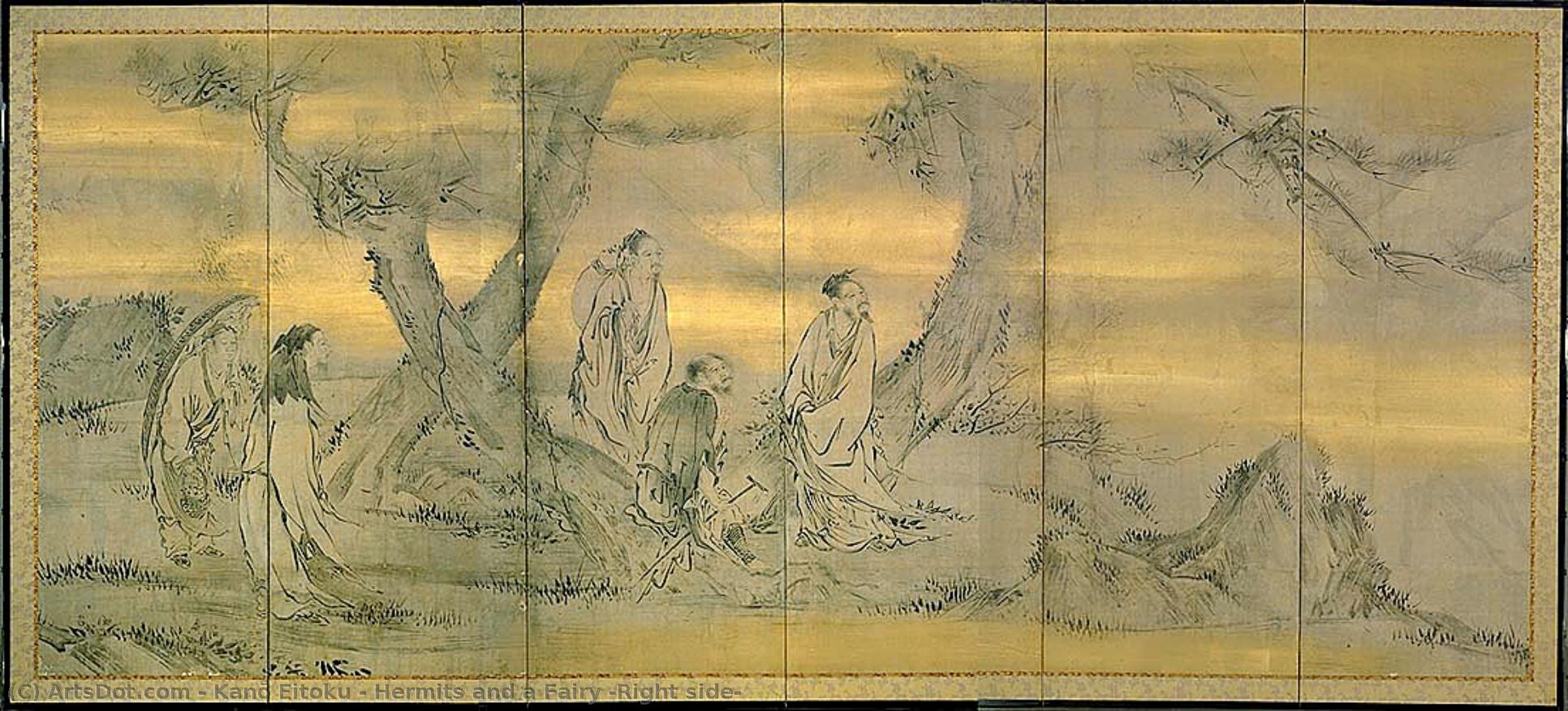 Hermits And A Fairy (right Side) — Kanō Eitoku