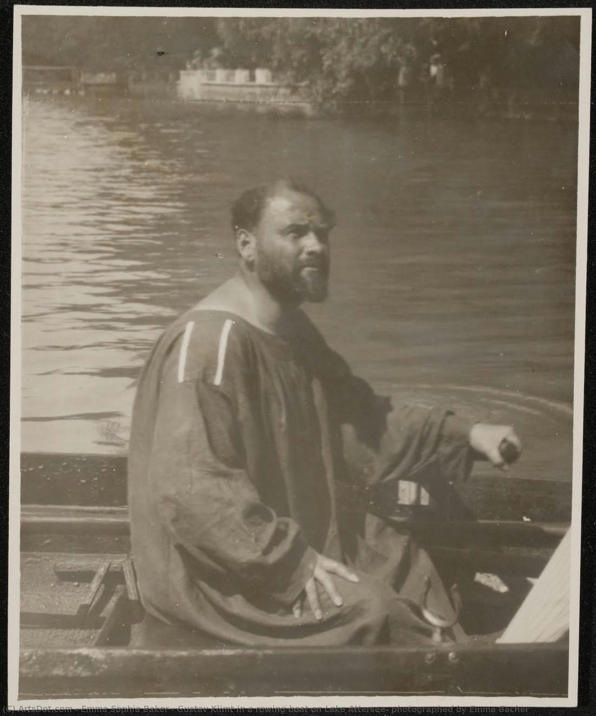 Gustav Klimt In A Rowing Boat On Lake Attersee, Photographed By Emma Bacher — Emma Sophia Baker