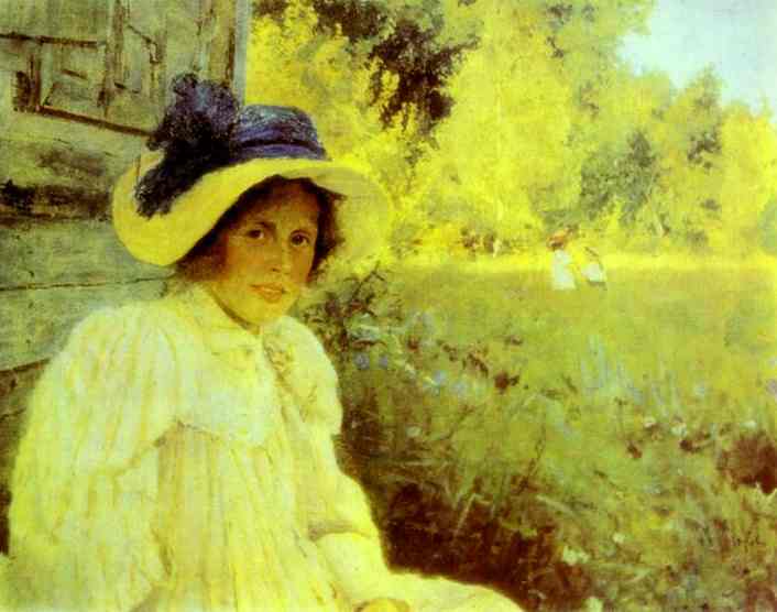 Summertime. Portrait Of Olga Serova — ヴァレンティン・アレクサンドロヴィチ・セロー