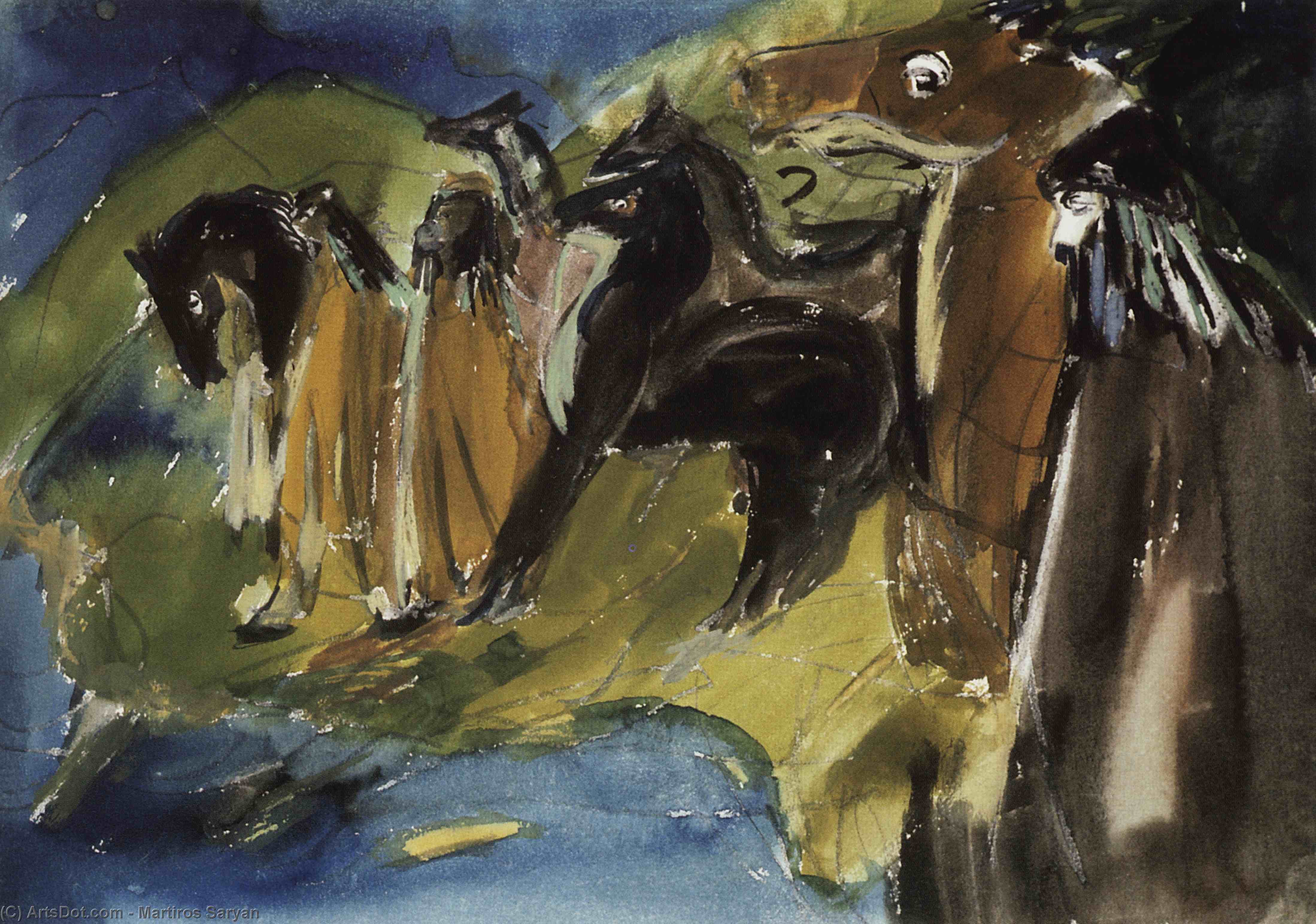 Riders At The River — Martiros Sarian