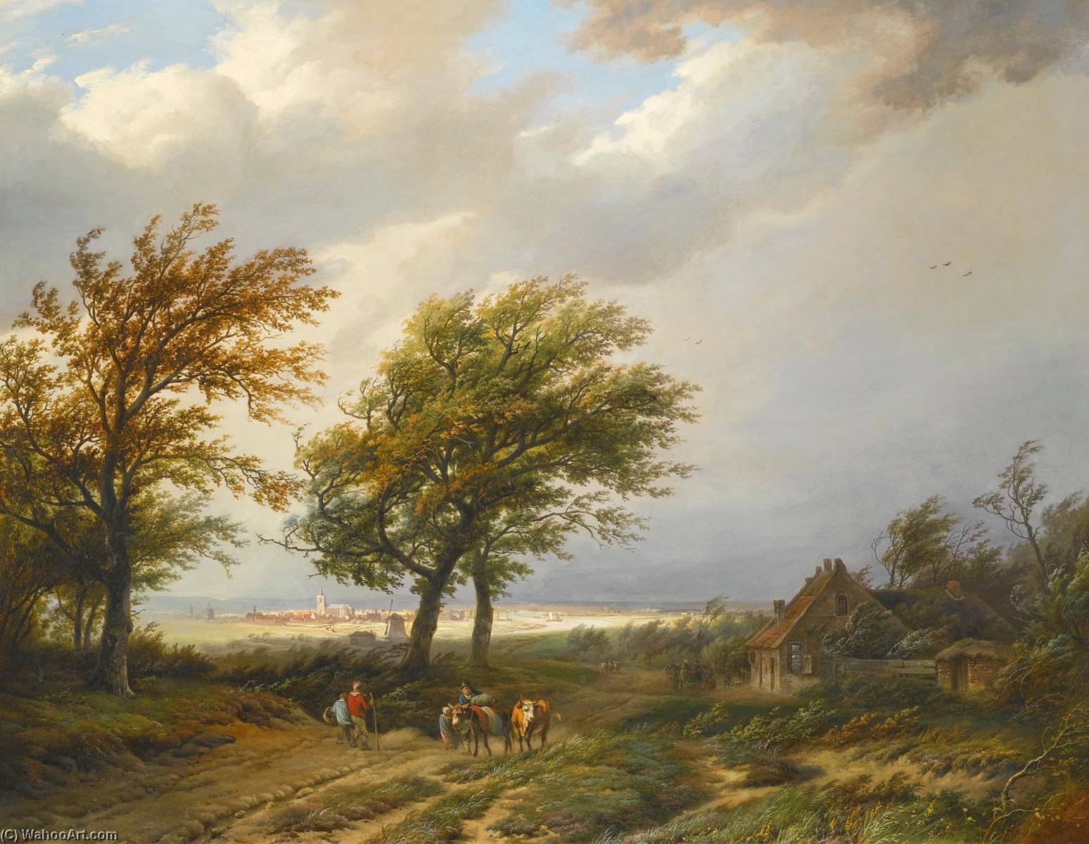 Travellers In A Windswept Landscape — Willem Bodeman