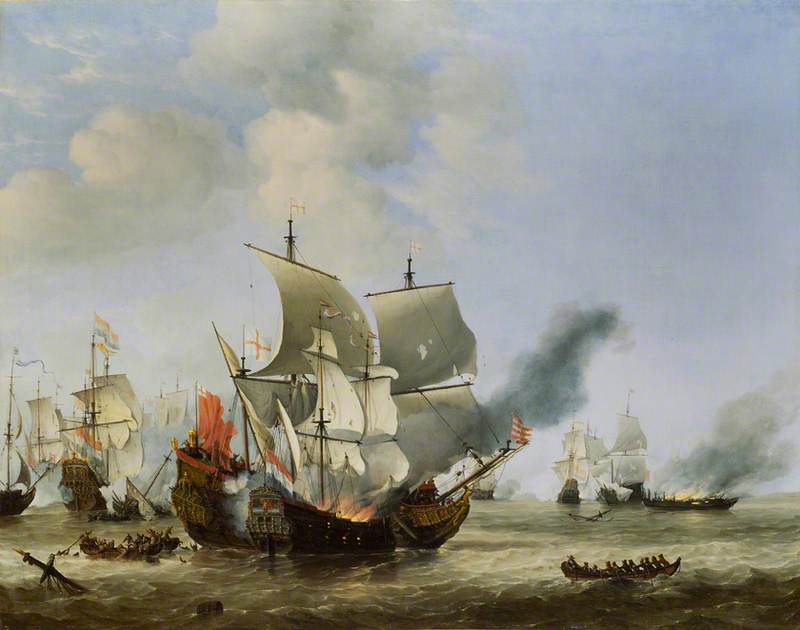 The Burning Of The 'andrew' At The Battle Of Scheveningen — Вилем Ван Де Велде Старији