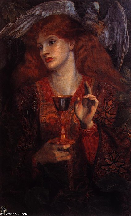 Rossettidantegabriel The Damsel Of The Sanct Grail — Edward Coley Burne-jones