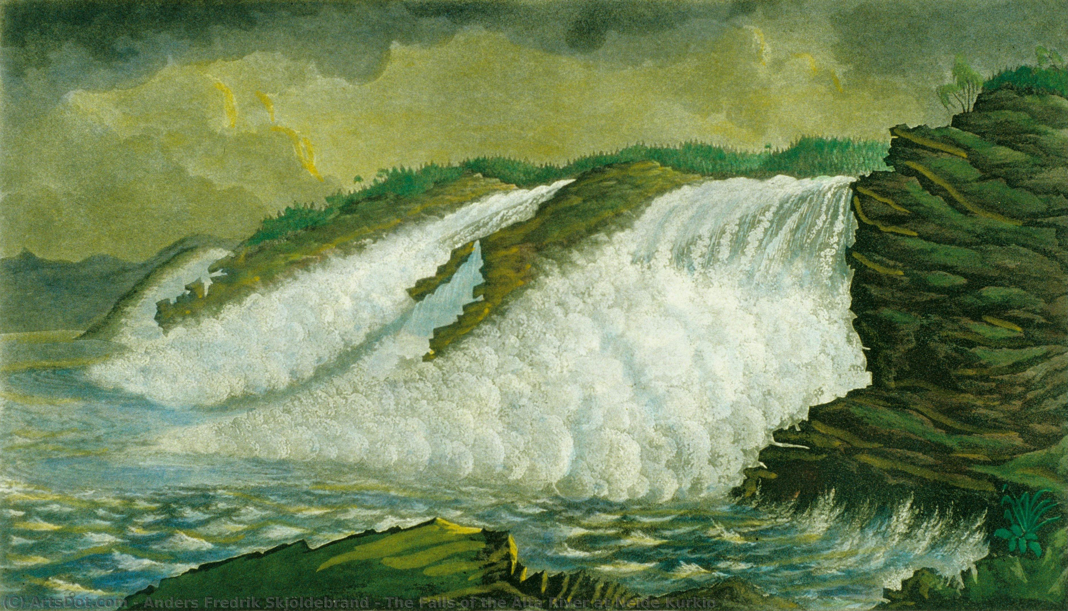The Falls Of The Alta River At Neide Kurkio — Anders Fredrik Skjöldebrand