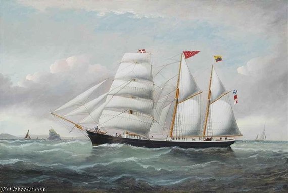 The Colombian Barquentine Zelia From Riohacha, Making Her Numbers Off Norby On The Island Of Fano — William H Yorke