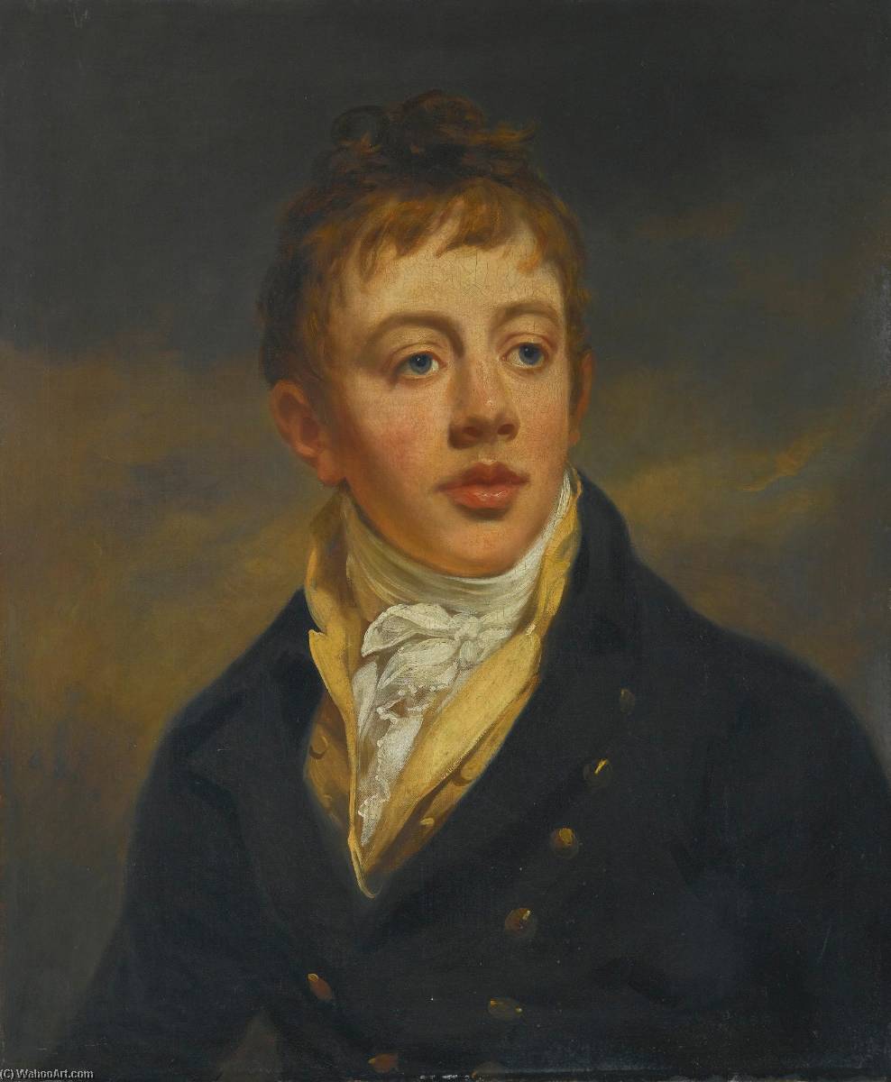 Portrait Of A Young Man In A Blue Coat, Yellow Jacket And Cravat — John Opie