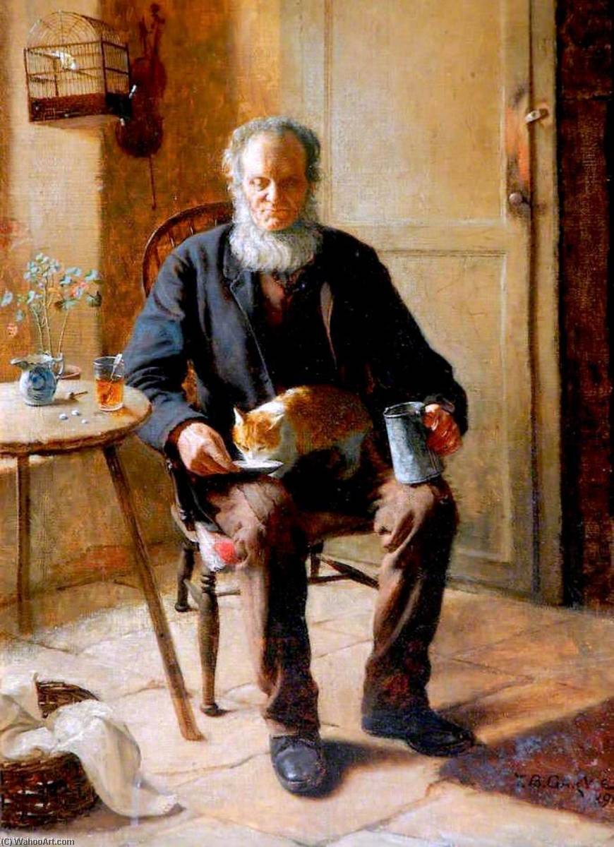 Man Feeding His Cat — Thomas Bowman Garvie