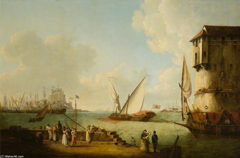 Port Of Leghorn With A Half Galley Of The Grand Duke Of Tuscany Putting Out To Sea — John Thomas Serres