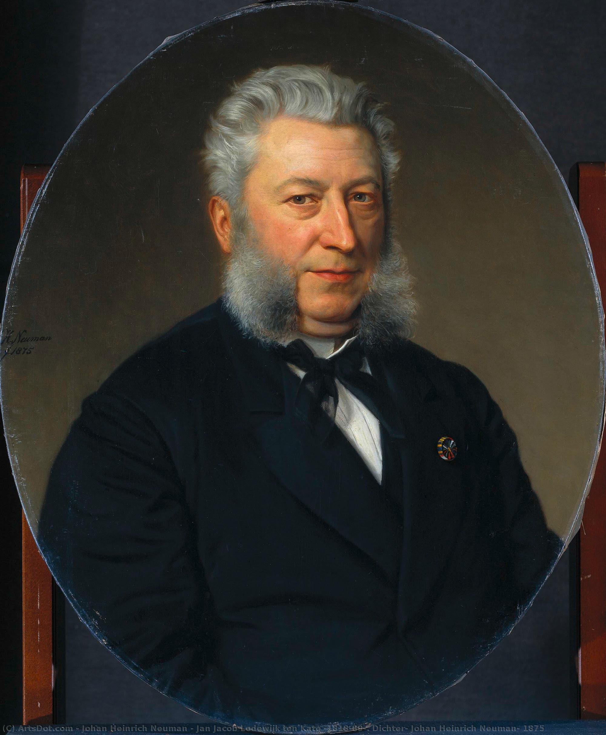 Jan Jacob Lodewijk Ten Kate (1818-89). Dichter, Johan Heinrich Neuman, 1875 — Johan Heinrich Neuman