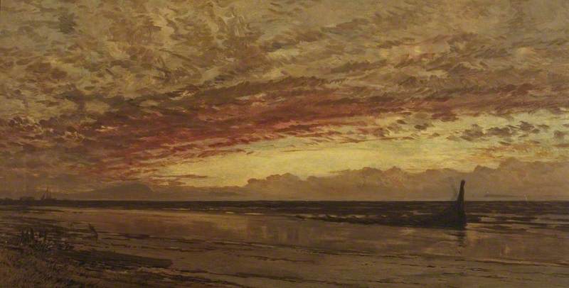 Wrecked, A Seascape At Sunset From The Somerset Coast — William Matthew Hale