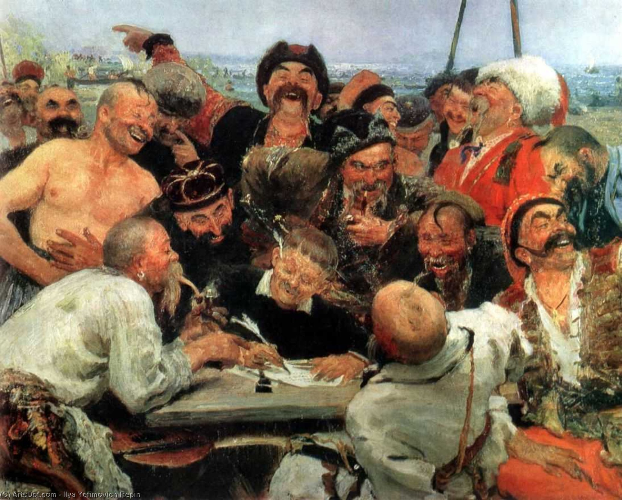 The Reply Of The Zaporozhian Cossacks To Sultan Mahmoud Iv (study) — Ilya Yefimovich Repin