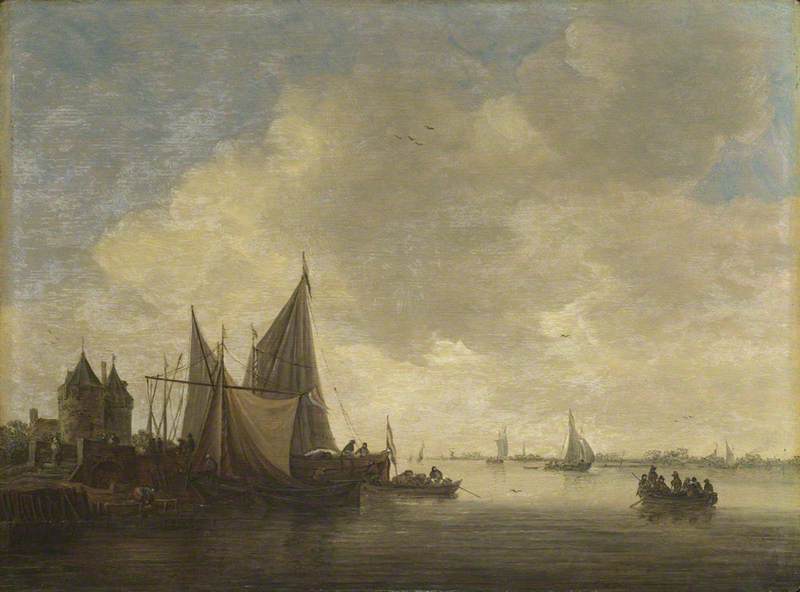 The Mouth Of An Estuary With A Gateway — Jan Josephszoon Van Goyen