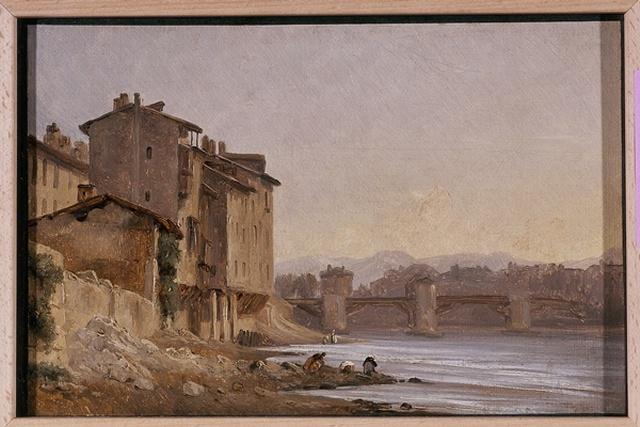 L'ancien Pont De Bois De Grenoble En 1834 — Alexandre Debelle