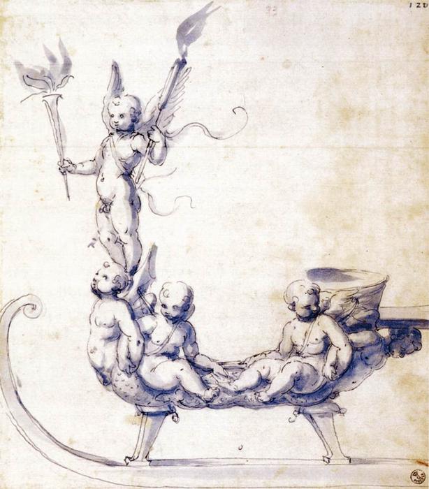 Sketch For A Sleigh With Putti — Жозеф Арчимбольдо