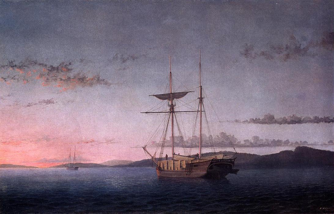 Lumber Schooners At Evening On Penobscot Bay — Fic Henri Len