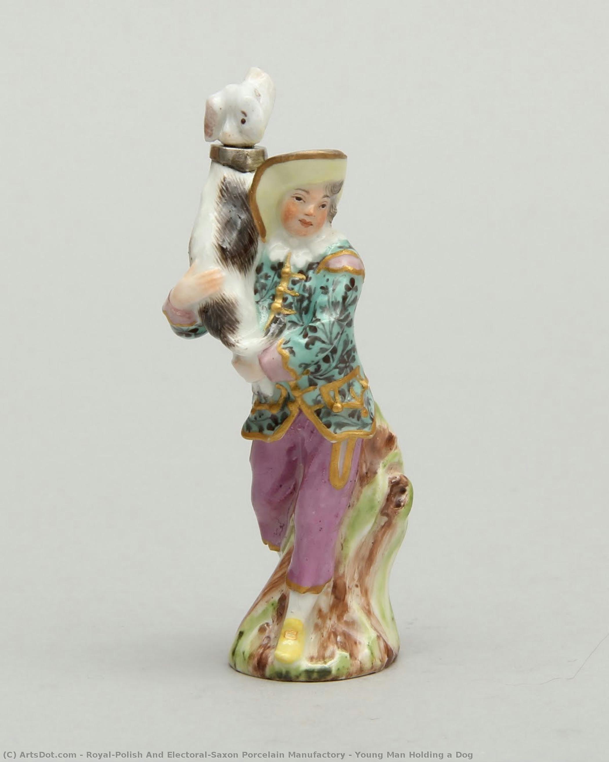 Young Man Holding A Dog — Royal-polish And Electoral-saxon Porcelain Manufactory