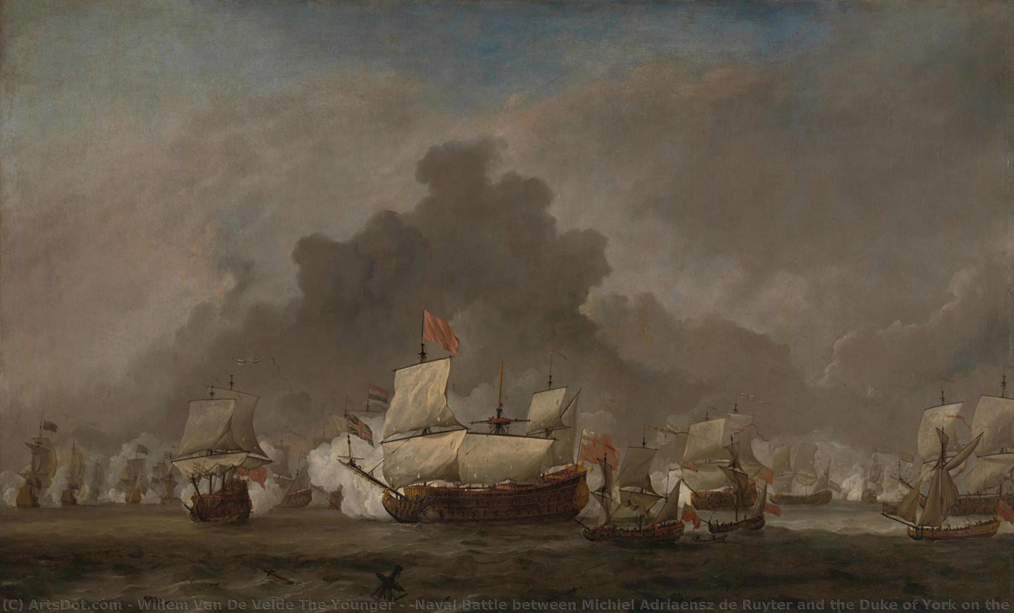 "naval Battle Between Michiel Adriaensz De Ruyter And The Duke Of York On The ""royal Prince"" During The Battle Of Solebay, 7 June 1672: Episode From The Third Anglo-dutch War", Willem Van De Velde (ii), 1691 — Willem Van De Velde The Younger
