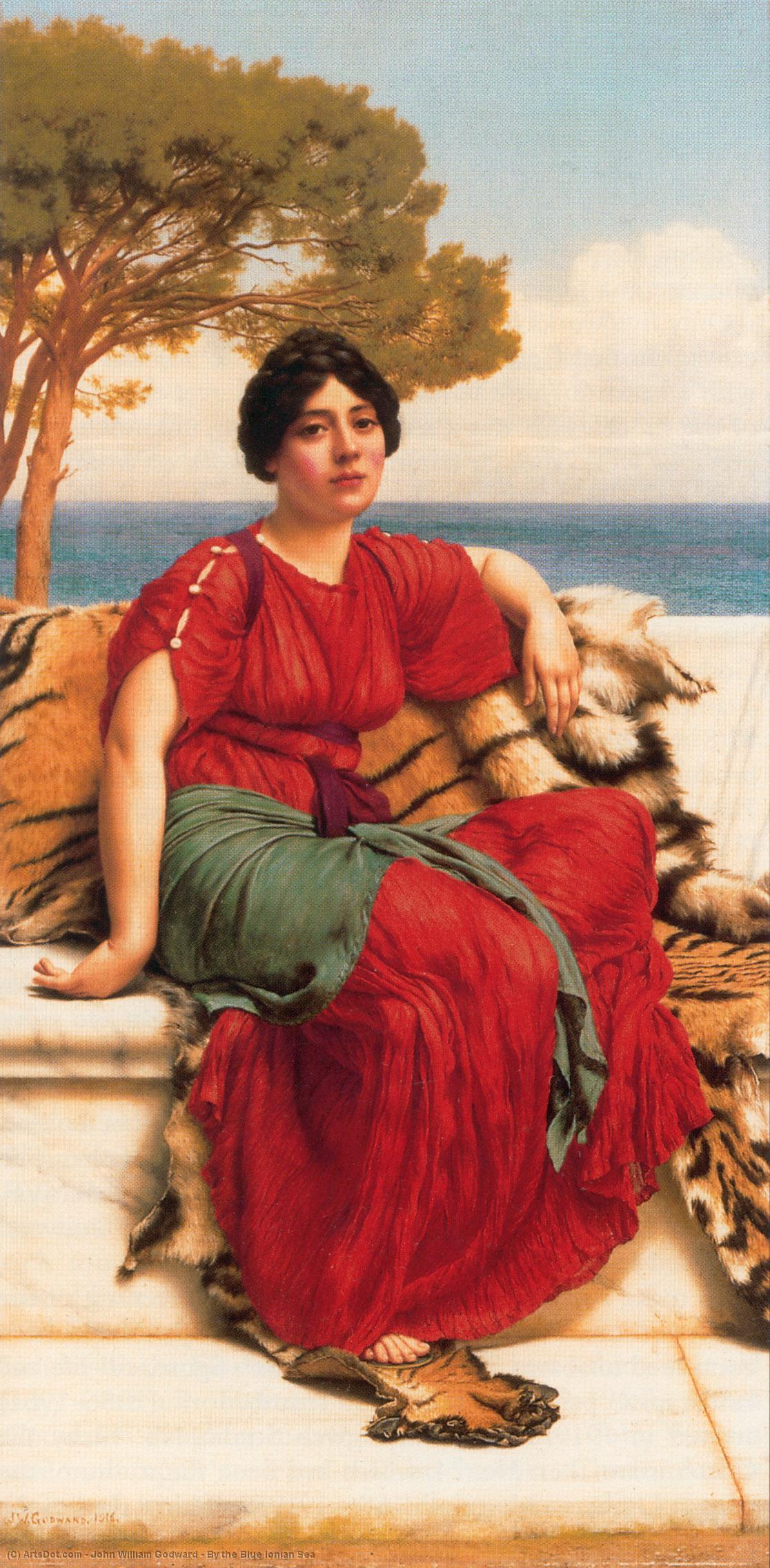 By The Blue Ionian Sea — R.b.a John William Godward