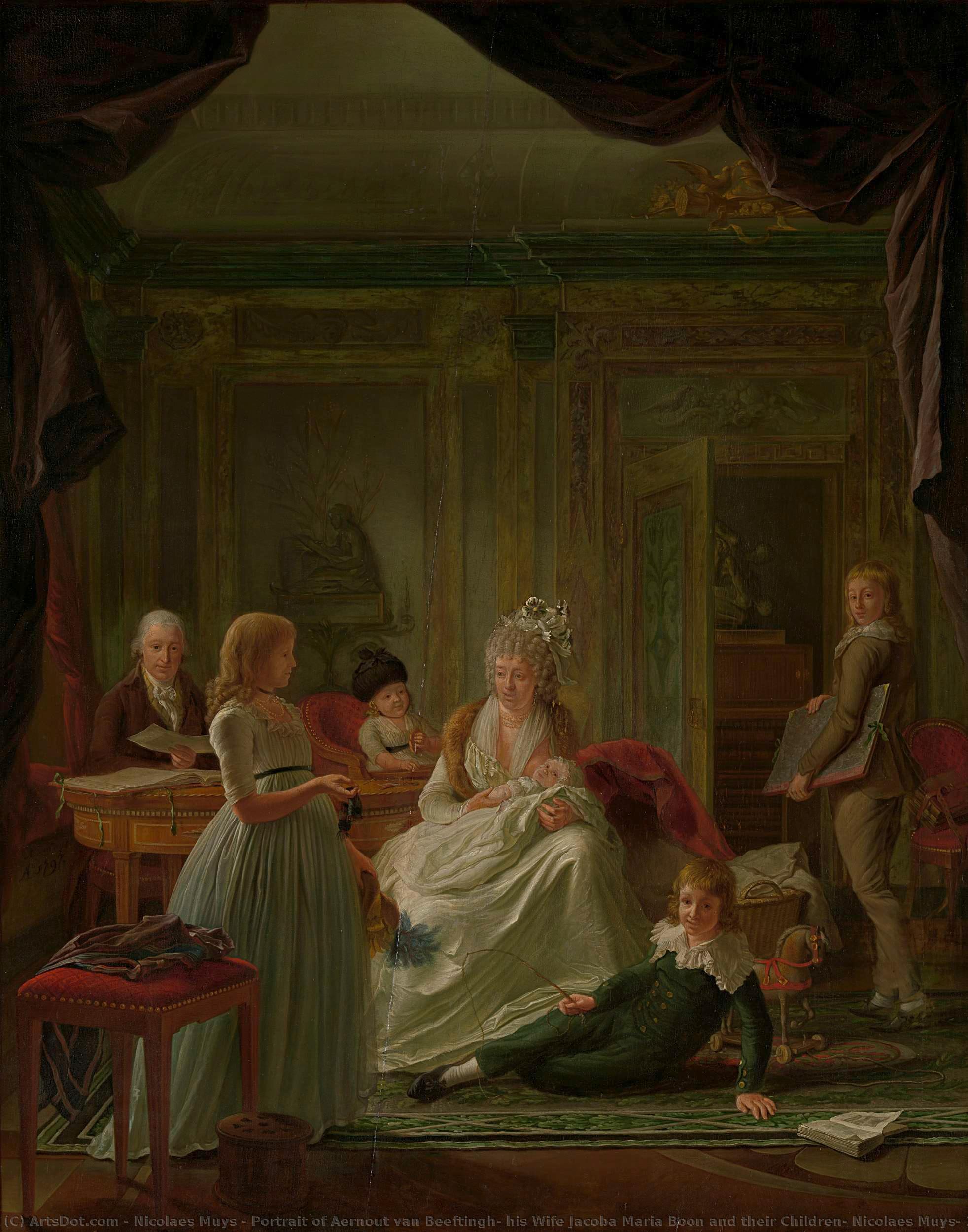 Portrait Of Aernout Van Beeftingh, His Wife Jacoba Maria Boon And Their Children, Nicolaes Muys, 1797 — Nicolaes Muys