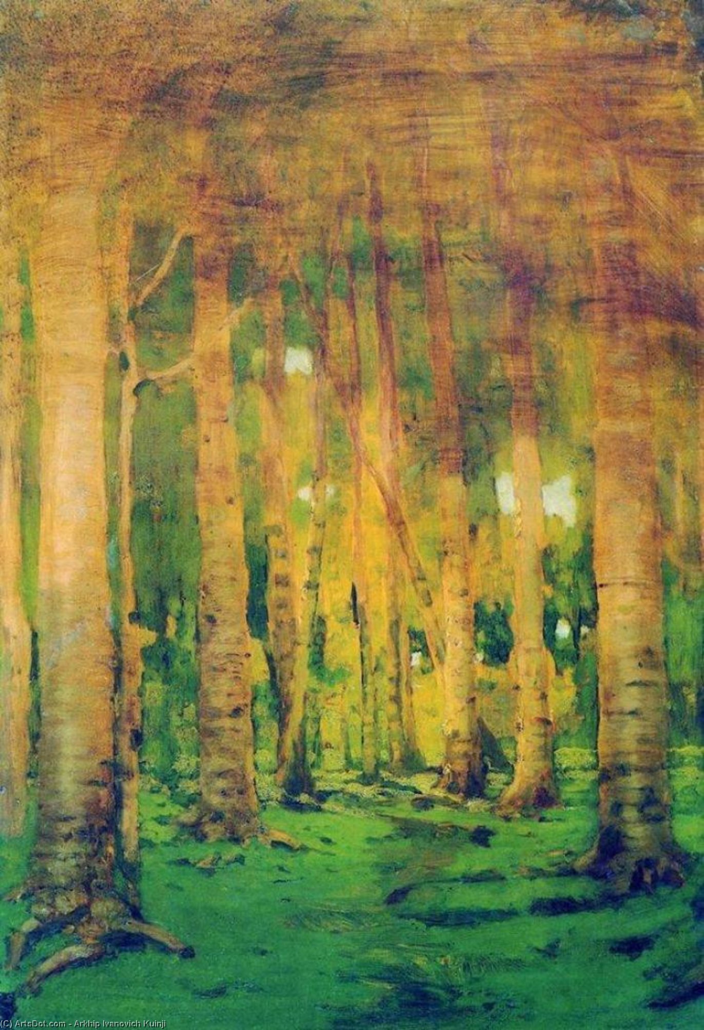 A Birch Grove. Spots Of Sunlight — Arkhip Ivánovich Kuíndzhi