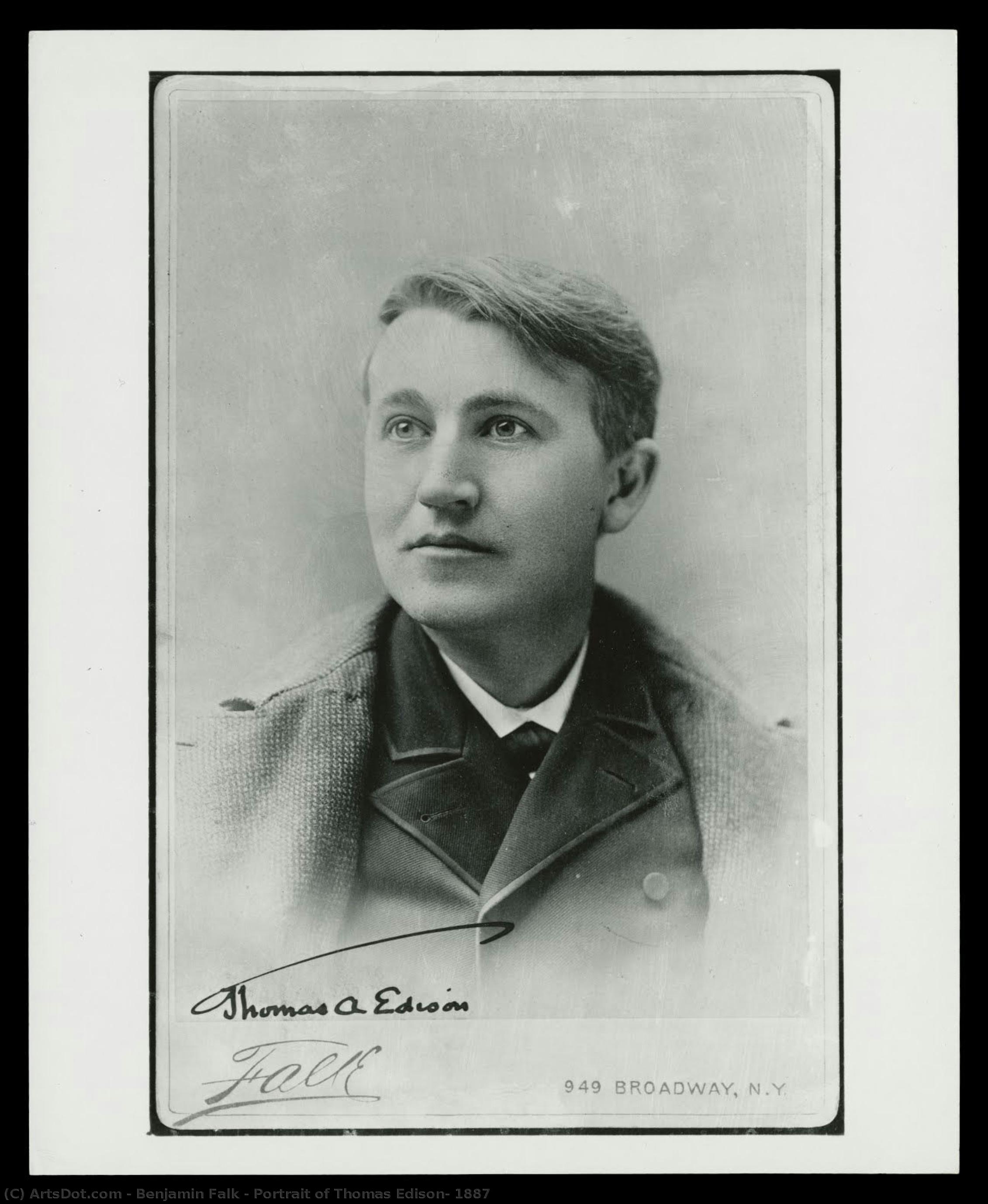 Portrait Of Thomas Edison, 1887 — Benjamin Falk