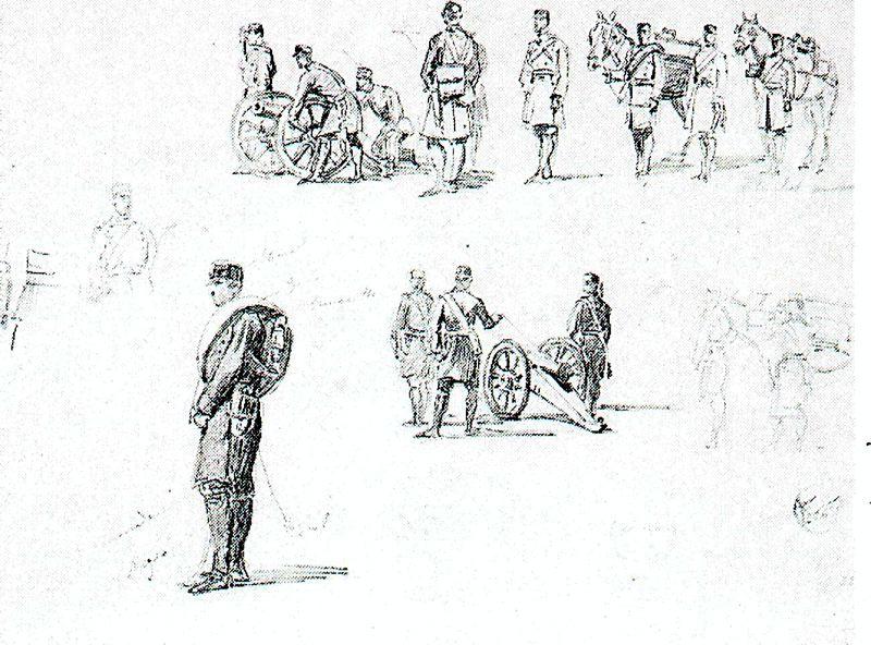 Group Of Spanish Artillery Men — Mariano Fortuny