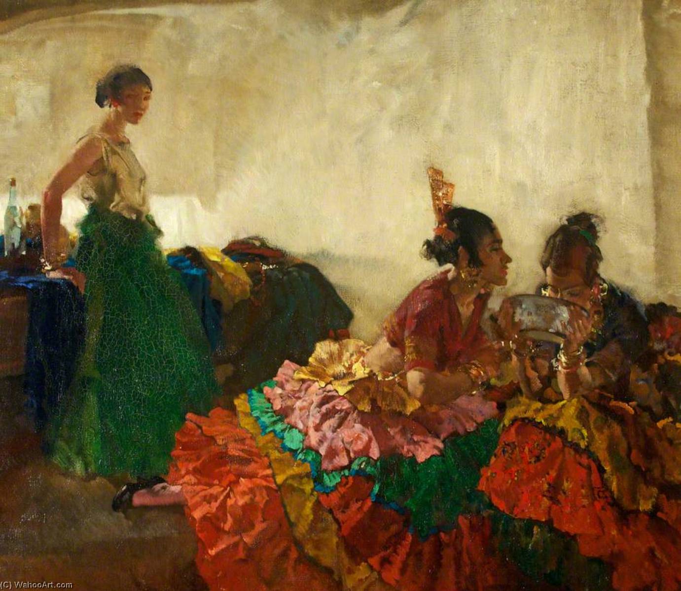 Gitana Dancers Resting, Albaicin, Granada — William Russell Flint