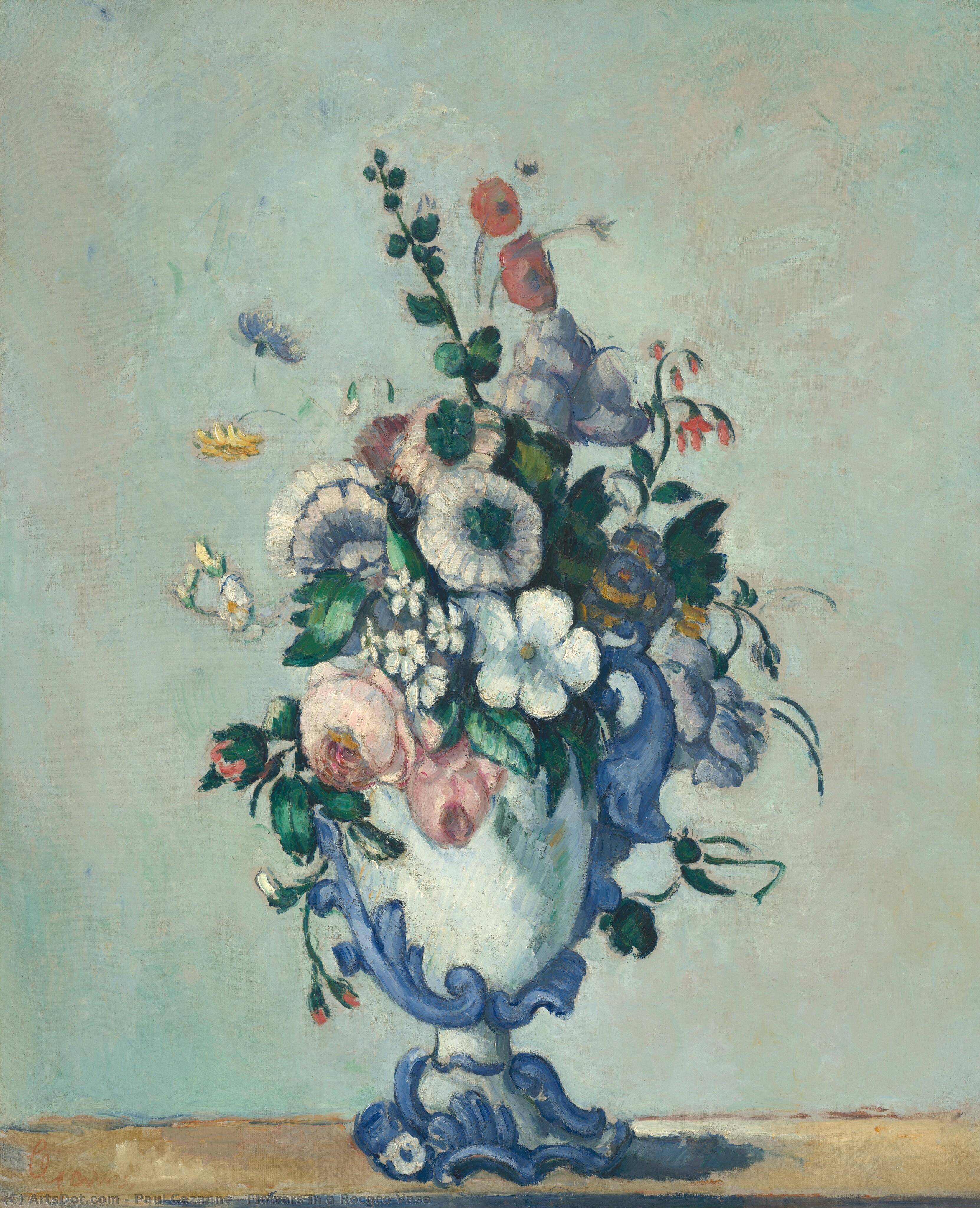 Blumen In Einer Rokoko Vase — Paul Cézanne