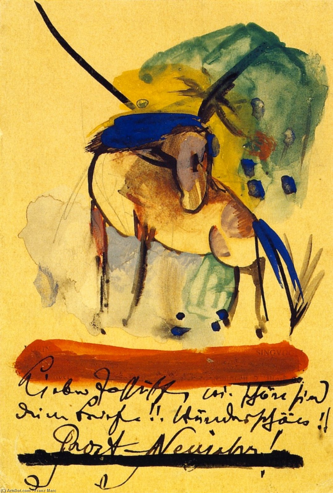 Horse And House With Rainbow — フランツ・マルク