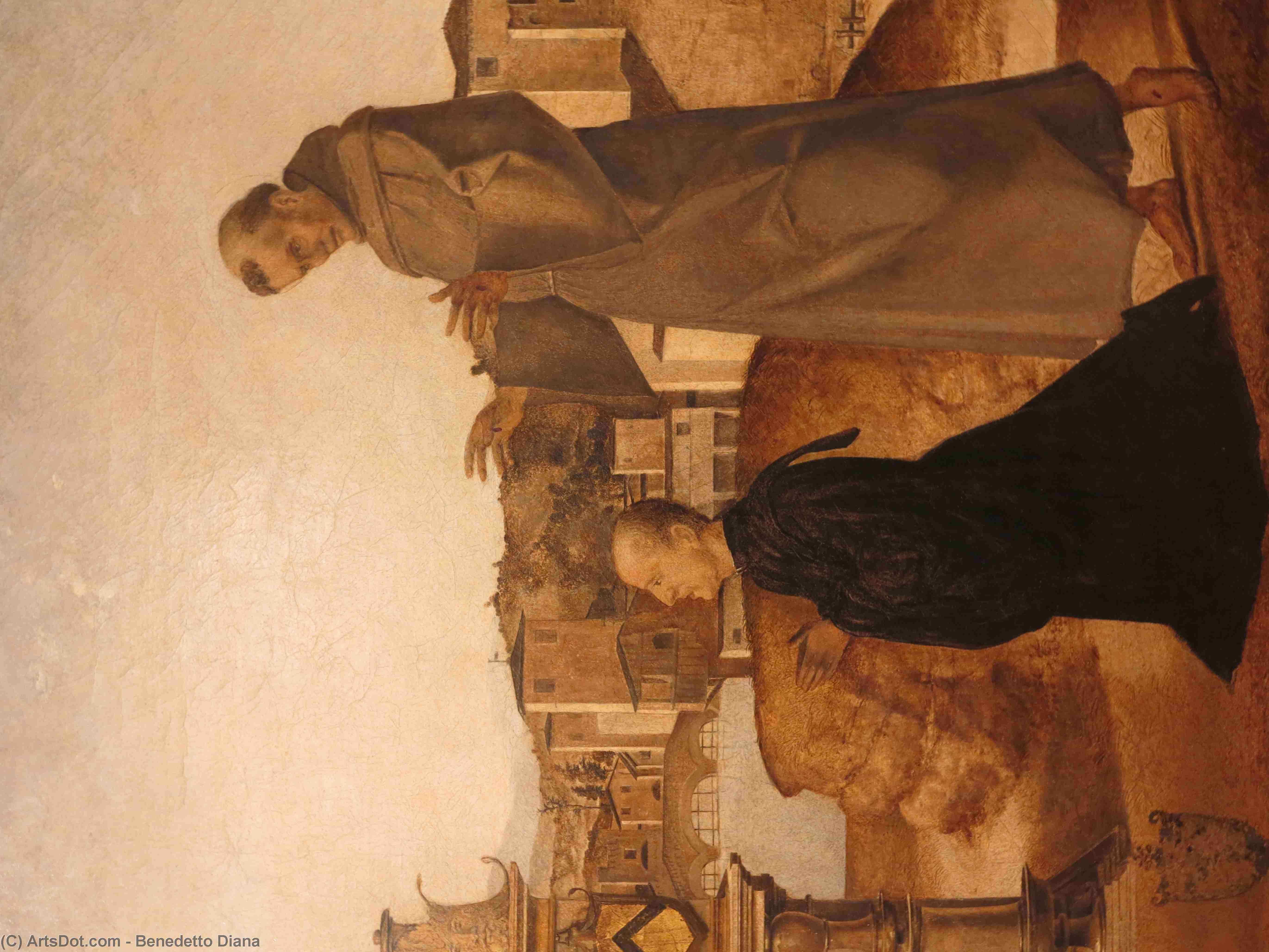Madonna And Child Enthroned With St. Jerome, St. Francis Of Assisi And The Donors Of Benedetto Diana, Detail — Benedetto Diana