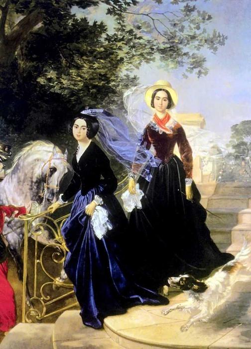 Portrait Of The Shishmariov Sisters — Karl Pavlovich Brulloff