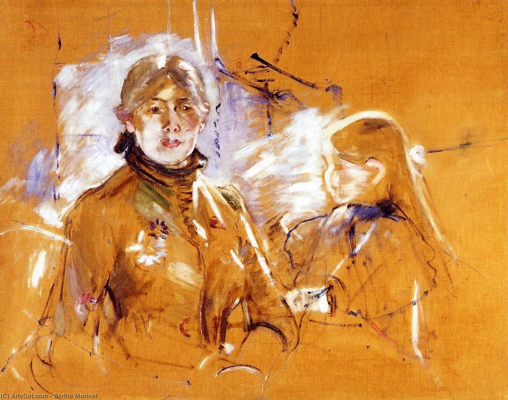 Portrait Of Berthe Morisot And Her Daughter (also Known As Self Portrait With Julie) — Berthe Morisot