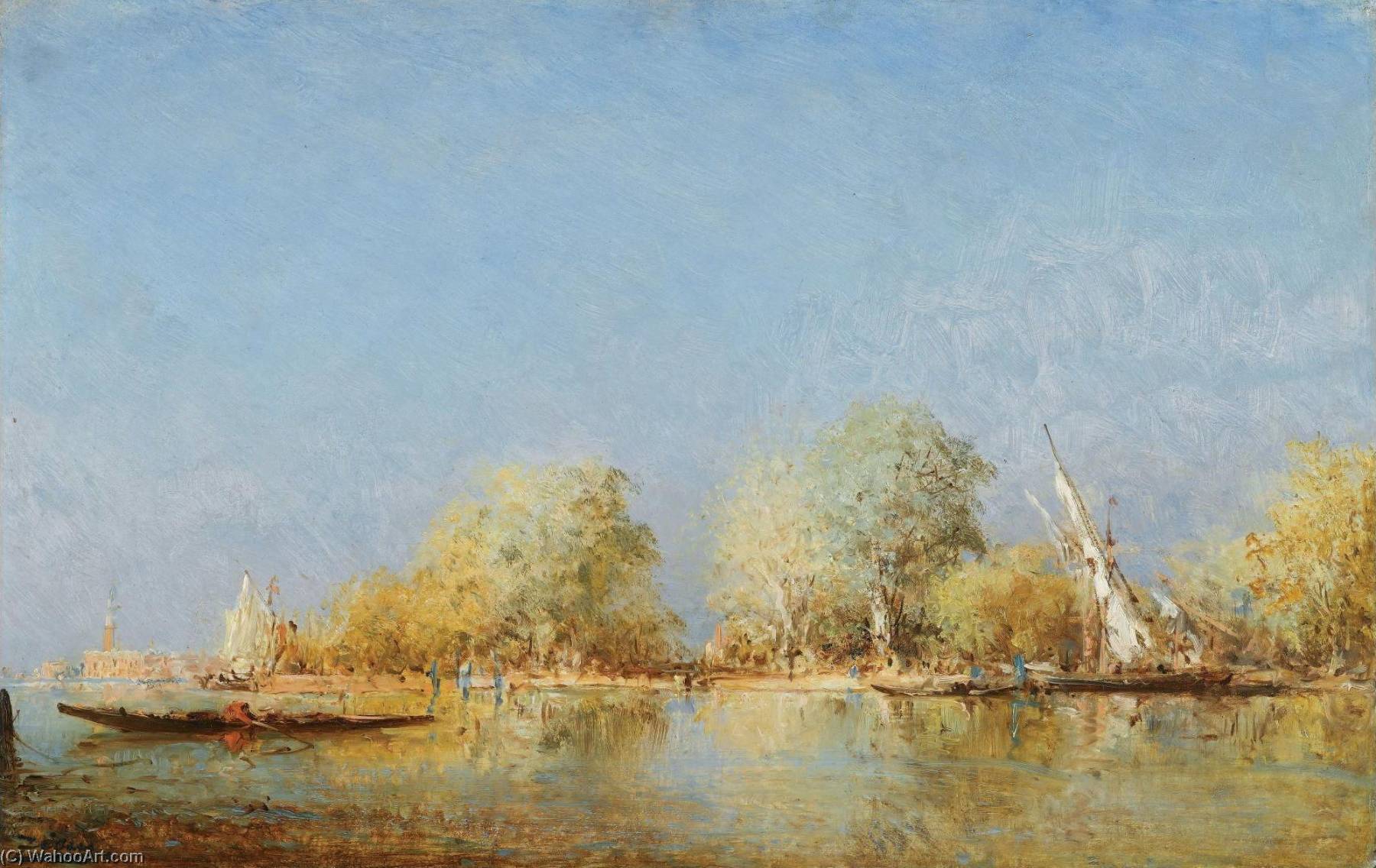 Gondolas Near The French Gardens, Venice — Felix Francois Georges Philbert Ziem