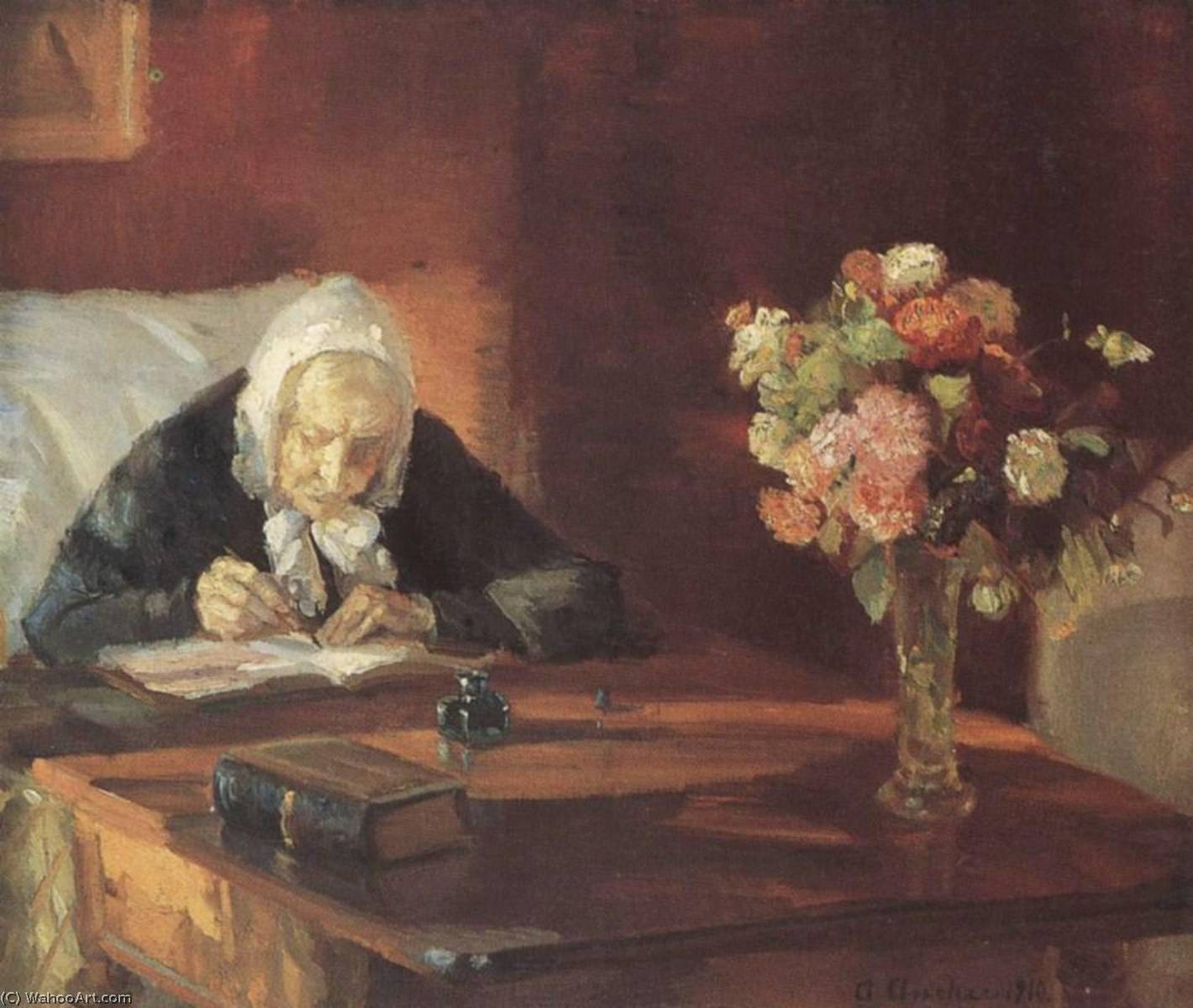 Ane Hedvig Brøndum Sidder Ved Bordet English Ane Hedvig Broendum Sitting At The Table — Anna Kirstine Ancher