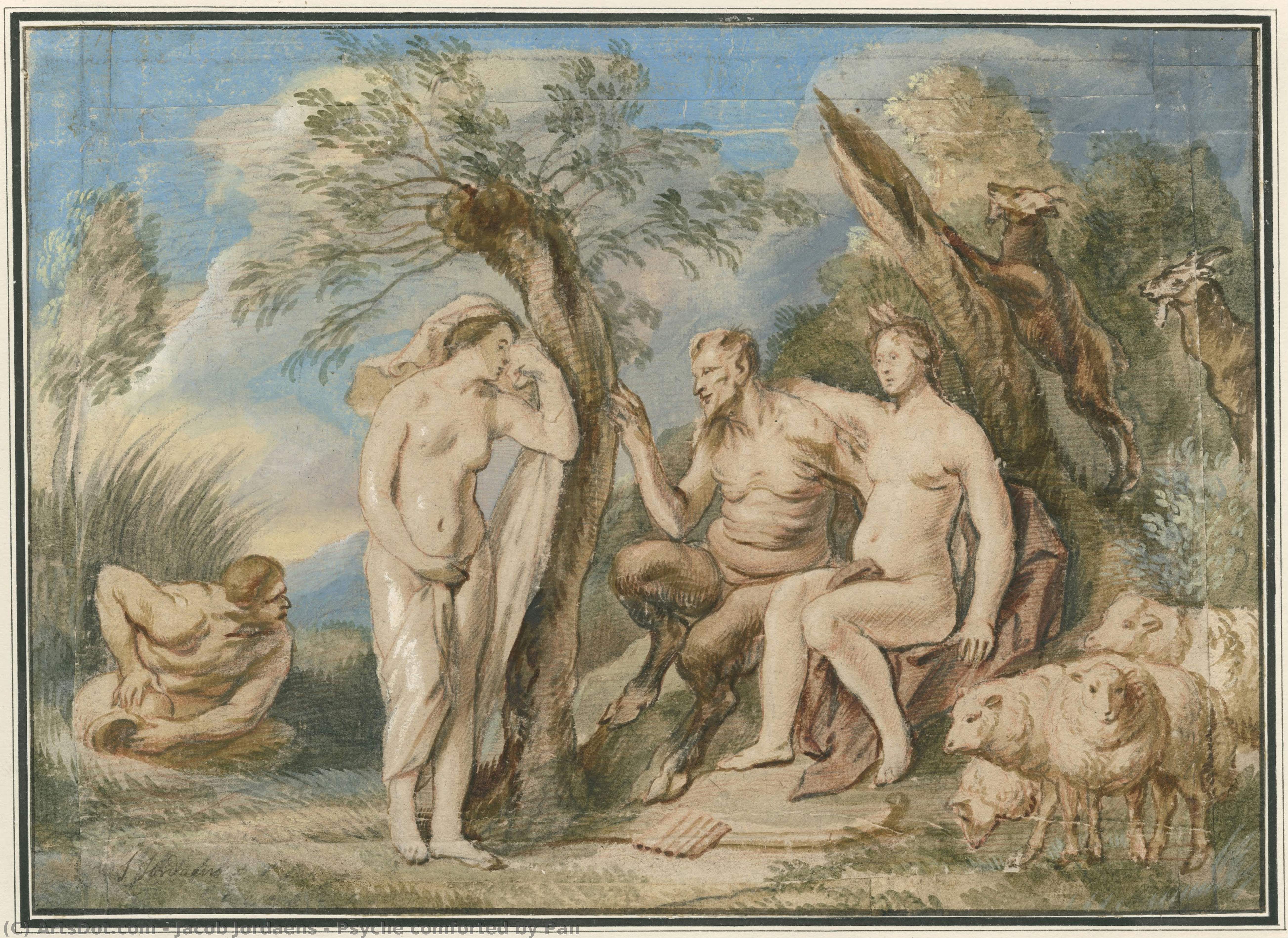 Psyche Comforted By Pan — Якоб Йордаенс