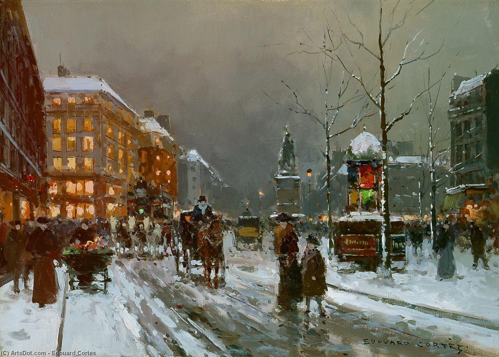 Place De Clichy In Winter — Edouard Cortès