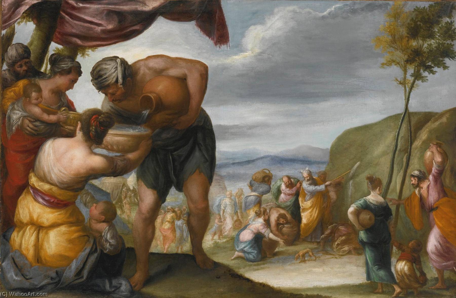 Moses Striking The Rock And The Drunkenness Of Noah A Pair — Juan Antonio Frias Y Escalante